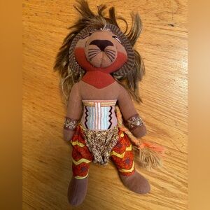Lion King Simba plush doll toy with Tribal Outfit